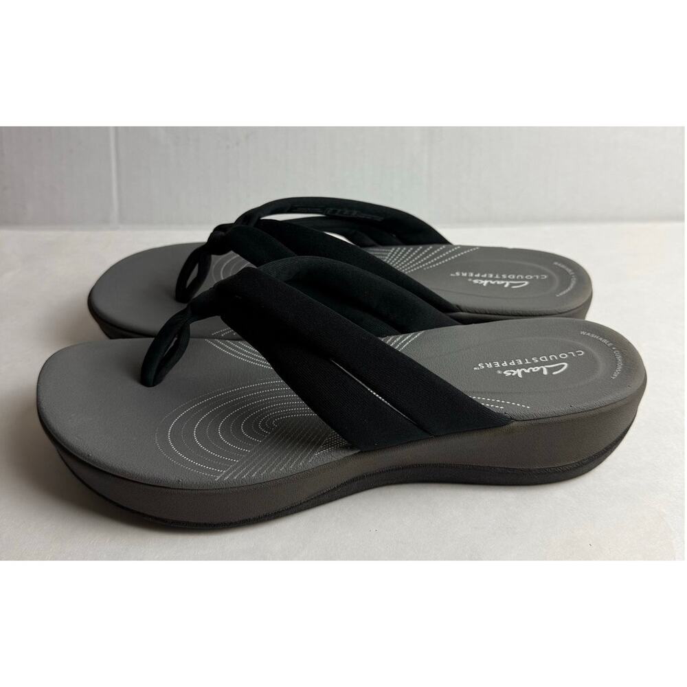 Clarks Cloudsteppers Arla Kaylie Thong Sandals Black 11M - Picture 6 of 9